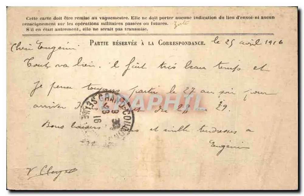 Korrespondenz der Armee der Republik — Freiporto — Cleyet nach Grand-Couronne - Rückseite