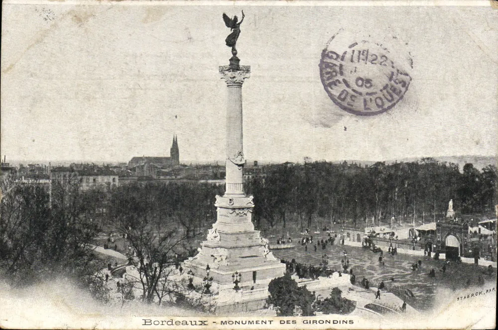 Bordeaux — Monument dos Girondinos — editor STAERCK, PAR - Frente