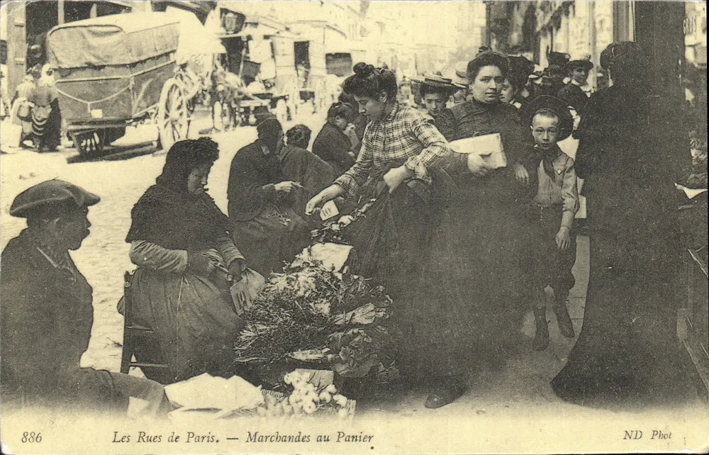 As Ruas de Paris — Vendedoras no Cesto — ND Phot - Frente