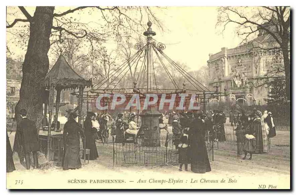 Auf den Champs-Elysées: Die Holzpferde — ND Phot, n° 715 - Vorderseite