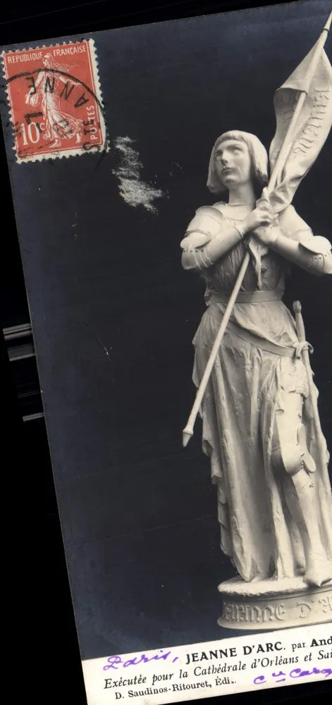 Joana d'Arc — estátua por André Saudinos-Ritouret — editor D. Saudinos-Ritouret - Frente