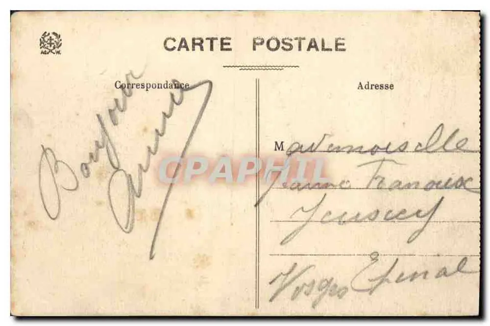 Dommery-la-Pucelle (Vosges) — aldeia onde nasceu Joana d'Arc — editor Walck, n° 8054 - Verso