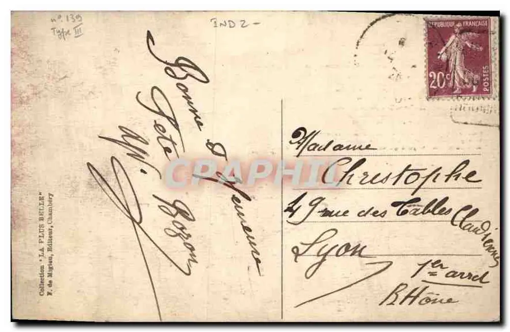 AIX-les-BAINS — Zamek Bourdeau — Kolekcja 'LA PLUS BEAUX' n°139 - Rewers