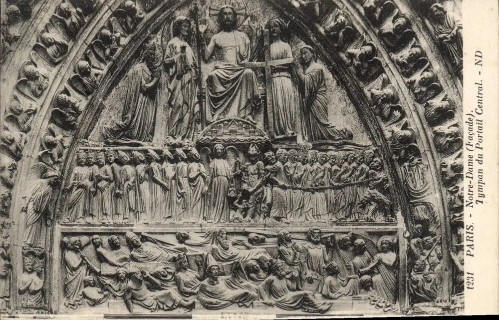 Notre-Dame (Fassade) - Tympan des zentralen Portals - Paris - Vorderseite