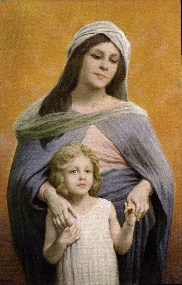 Święta Maria — z Dzieciątkiem Jezusem — wydawca Gabriel v. Max, nr 69 - Awers