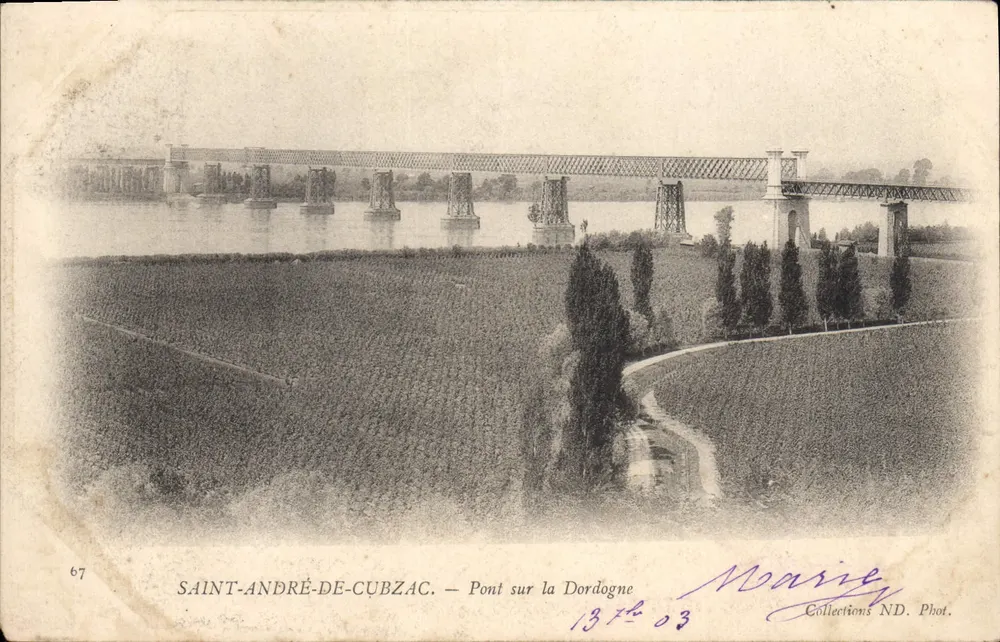 Saint-André-de-Cubzac — Ponte sobre a Dordogne — Mariey, Coleções ND. Fot. - Frente