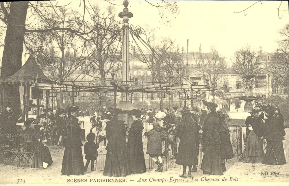 Auf den Champs-Élysées: Die Holzpferde — ND Phot. - Vorderseite