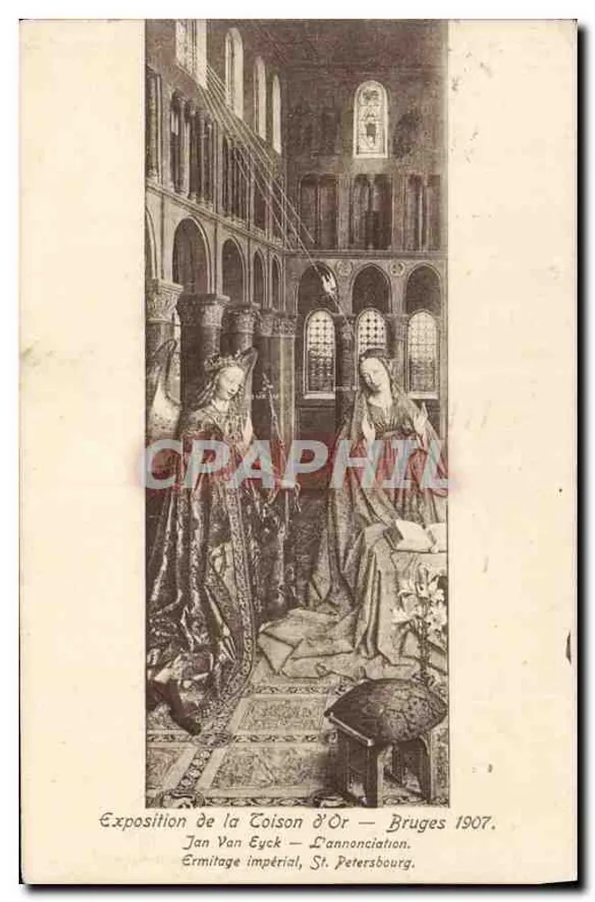 Exposition der Goldenen Wolle — Brügge 1907 — Jan Van Eyck — Die Verkündigung — Imperiales Hermitage, St. Petersburg - Vorderseite