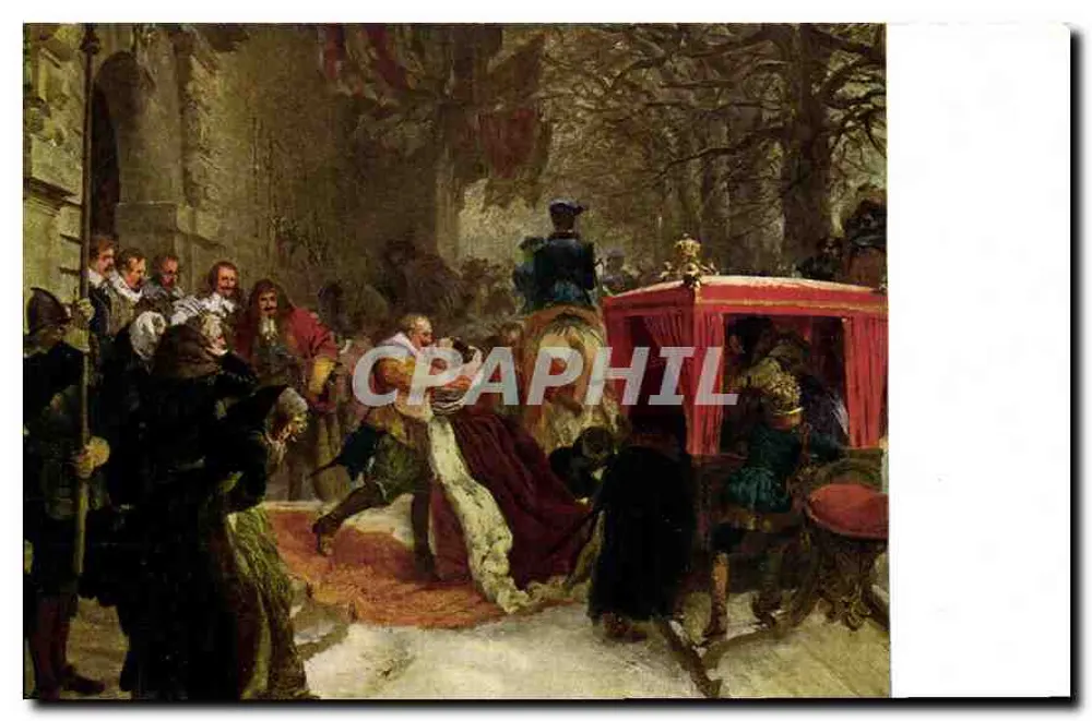 Cerimônia da coroa — cena invernal — editor A. v. Menzel, Gustav Adolph in Hanau - Frente