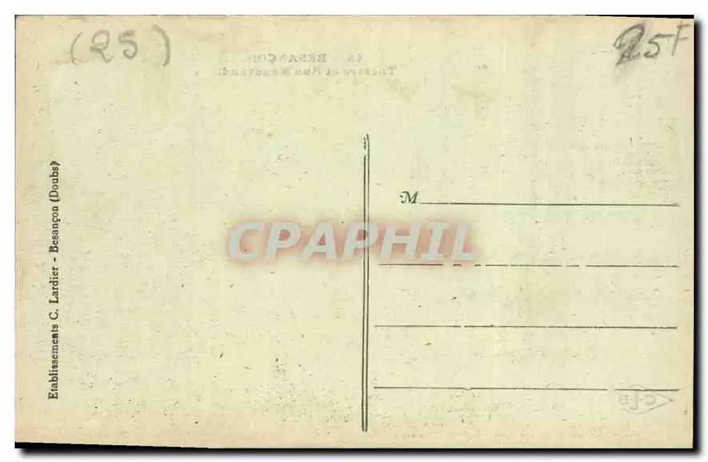 Besançon — Theater und Rue Mégevand — Verlag C. Lardier, n°48 - Rückseite
