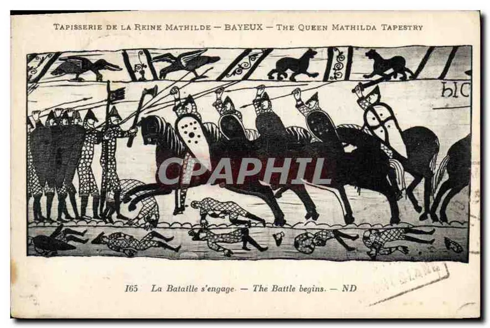 Tapisserie der Königin Mathilde — Bayeux — Szene 165: Der Kampf beginnt - Vorderseite