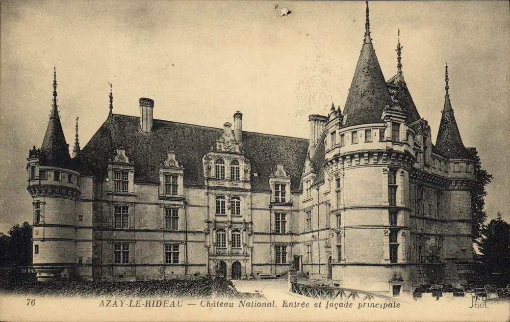 Azay-le-Rideau — Nationaler Schloss. Eingang und Hauptfassade — Jhot, n°76 - Vorderseite