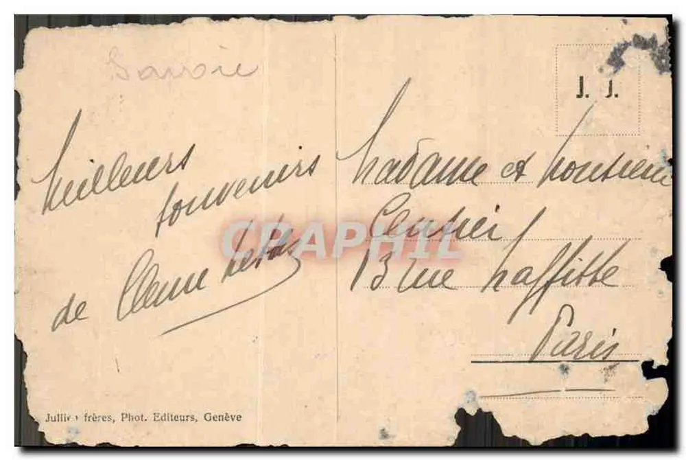 Gorges da Diosaz — Servoz — J.J. 955/ Jullièr frères - Verso