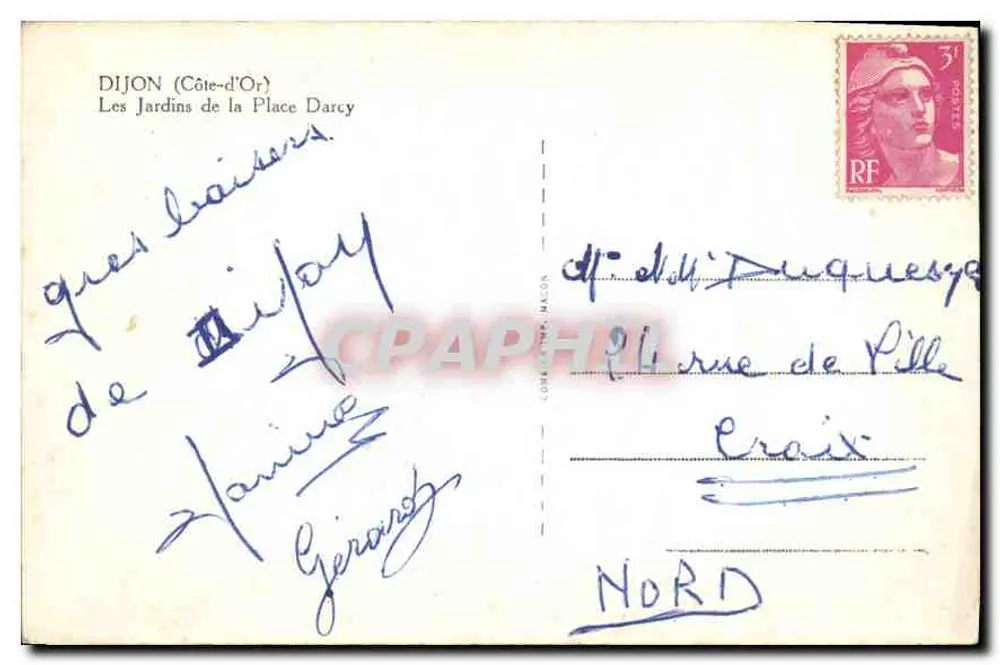 Die Gärten der Place Darcy — Dijon (Côte-d'Or) — Verlag nicht sichtbar - Rückseite