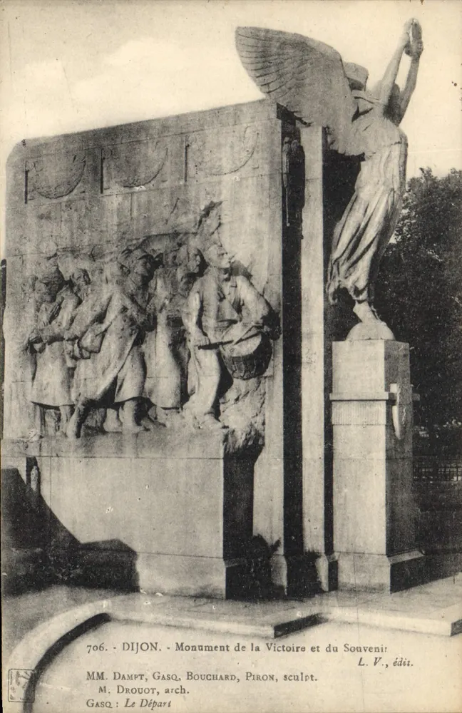 Dijon - Denkmal der Sieges und Erinnerung — M. DampT, Gasq, Bouchard, Piron, Bildhauer — M. Drouot, Architekt — L. V., Verlag - Vorderseite