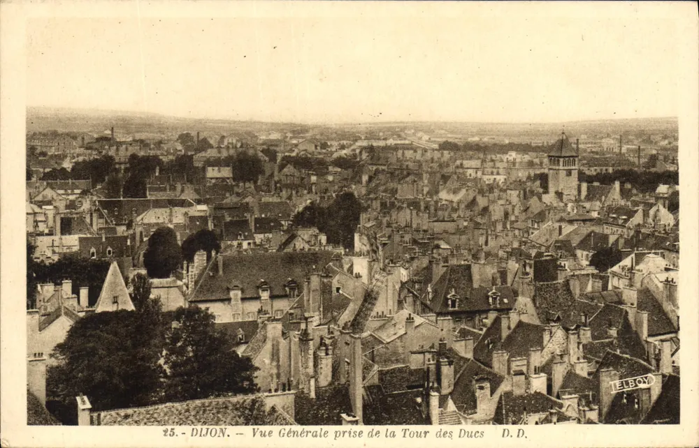 Dijon — Allgemeiner Blick von der Turm der Herzöge — D.D. — Heliogravure Dailly Mirecourt - Vorderseite