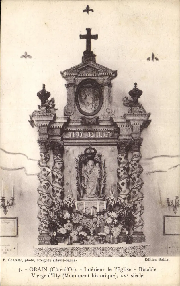 Orain (Côte-d'Or) — Innenraum der Kirche — Altarbild Maria von Illy, 15. Jahrhundert — Edition Rabiet - Vorderseite