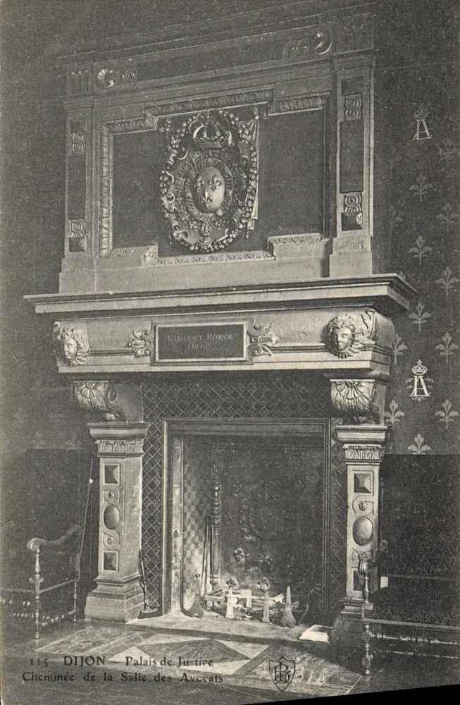 Dijon — Palast der Gerechtigkeit — Kamin des Anwaltsraums — Vincent Rohvr Orbis - Vorderseite