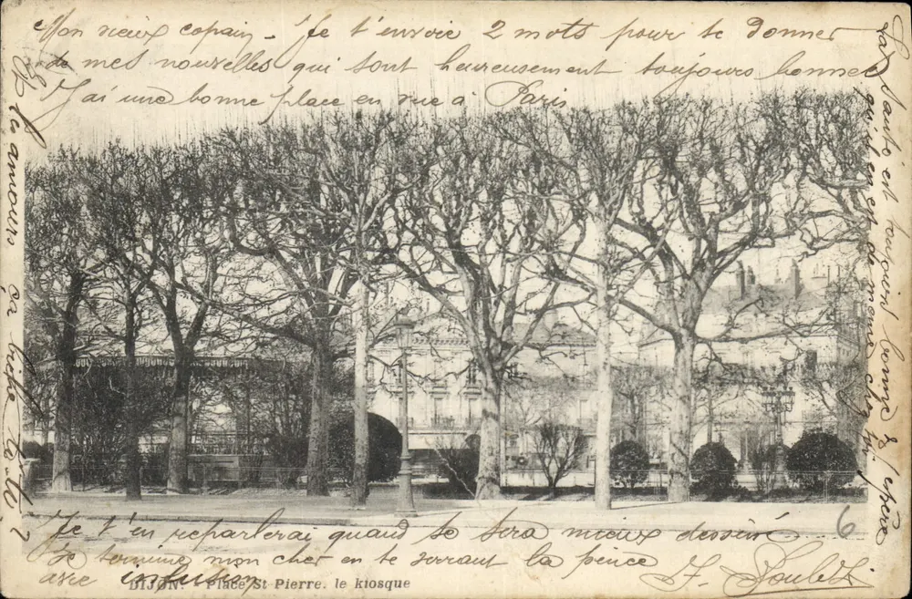 Praça São Pedro em Dijon — quiosque e árvores — editor Dijon, n°6 - Frente
