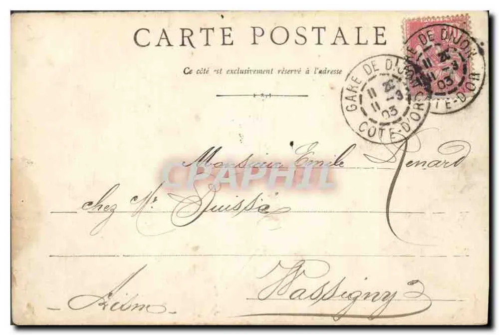 Praça São Pedro em Dijon — quiosque e árvores — editor Dijon, n°6 - Verso
