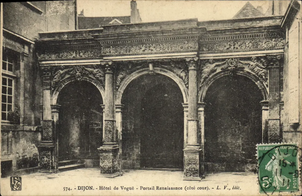 Dijon - Hotel de Vogné - Renaissanceportal (Seitenhof) — L. V., Verlag n° 574 - Vorderseite