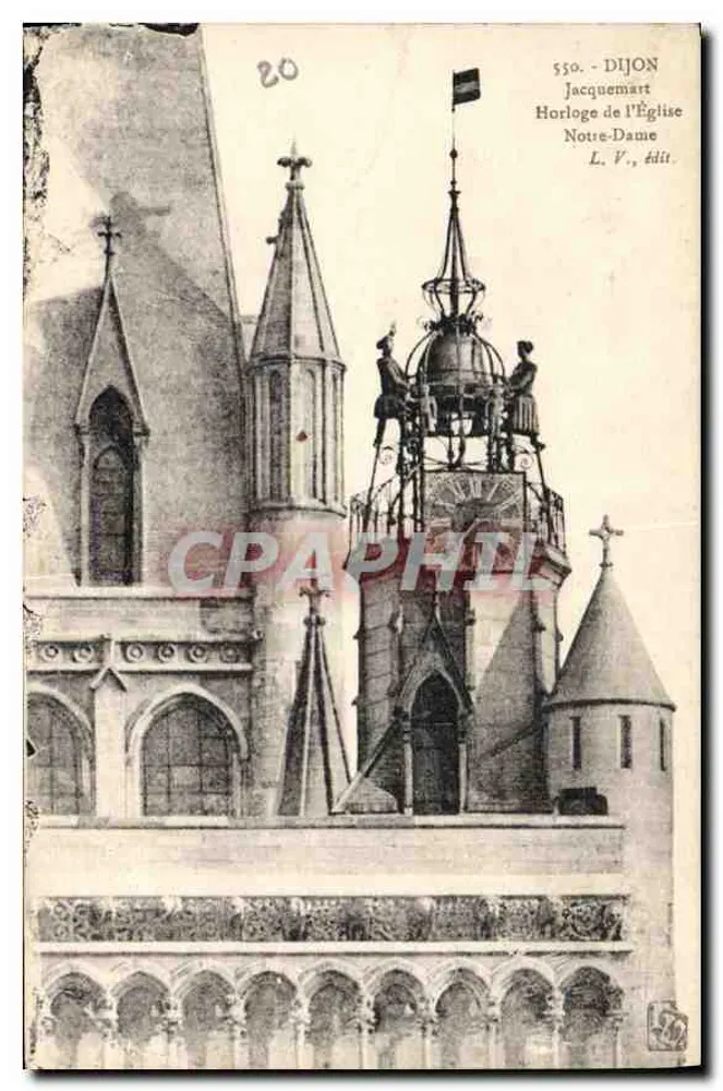 Dijon — Uhr der Kirche Notre-Dame — L. V., Verlag - Vorderseite