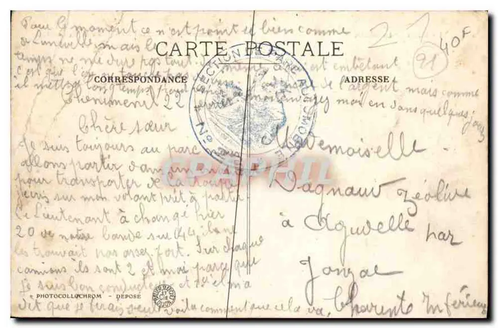 Dijon — O Teatro — Iniciado em 1810 com os desenhos do dijonês Cellérié, inaugurado em 1828 - Verso