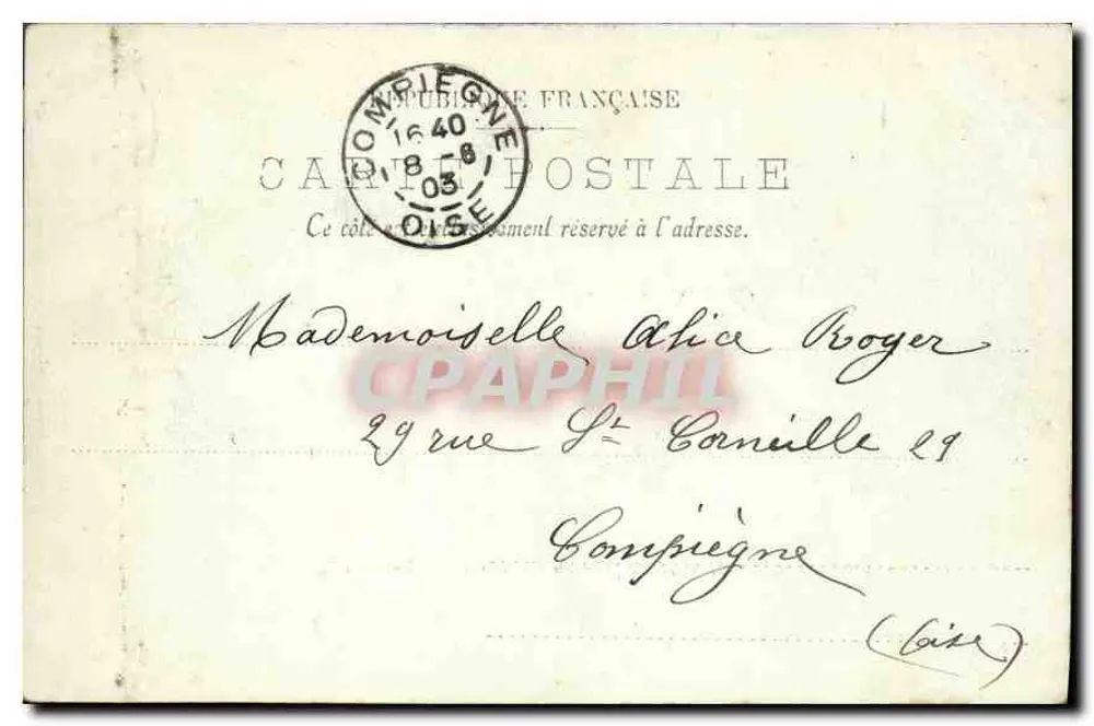 Schloss Chantilly — Allgemeiner Blick vom Schloss Enghien — LL. — Verlag: Léon Meaux, Chantilly - Rückseite