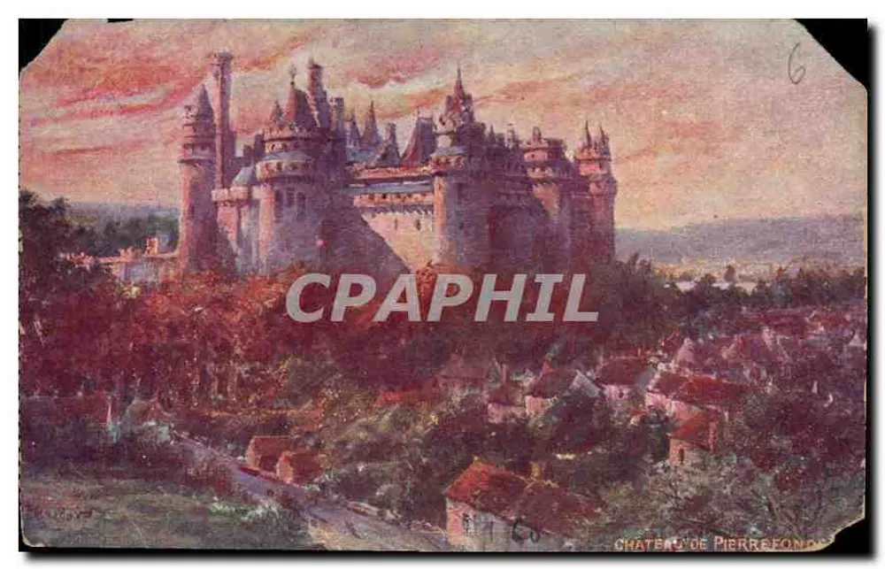 Castelo de Pierrefonds — vista panorâmica — editor desconhecido, n° de série 6 - Frente