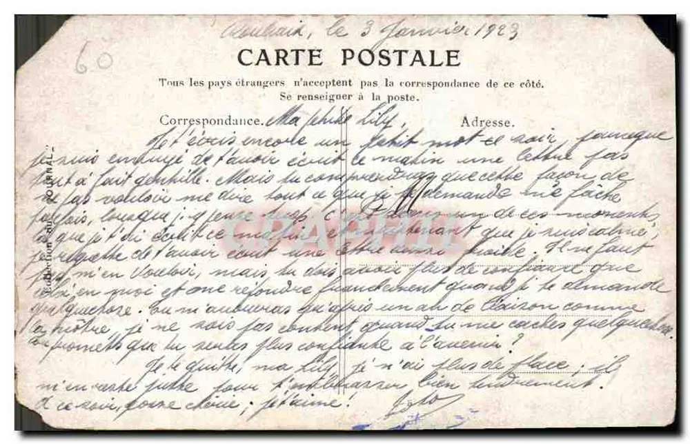 Castelo de Pierrefonds — vista panorâmica — editor desconhecido, n° de série 6 - Verso