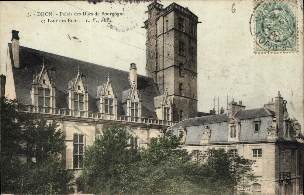Dijon - Schloss der Herzöge von Burgund und Turm der États - L. V., Verlag - Vorderseite