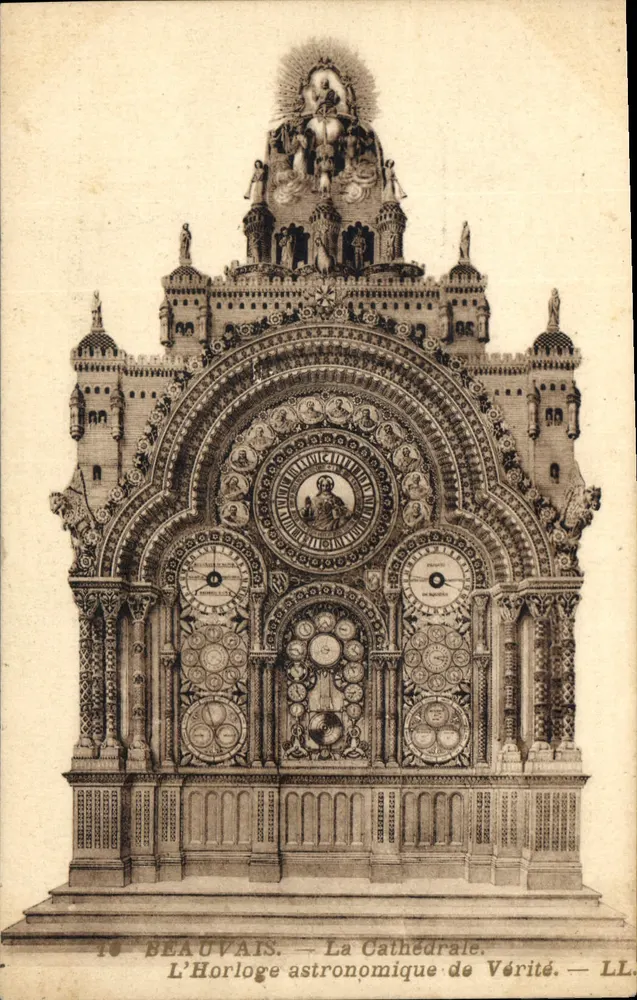 Beauvais — Die Kathedrale. Die astronomische Uhr der Wahrheit. — LL. - Vorderseite