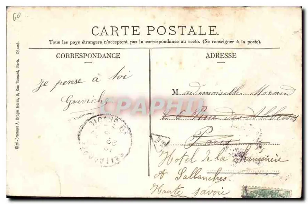 Senlis - Vista geral — editor A. Drager, Paris - Verso