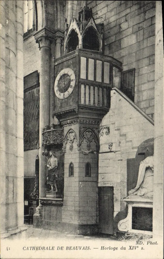 Kathedrale von Beauvais — Uhr des 14. Jahrhunderts — ND. Fot. - Vorderseite