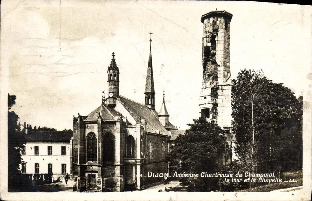 Dijon - Alte Chartreuse von Champmol, die Turm und die Kapelle — LL - Vorderseite