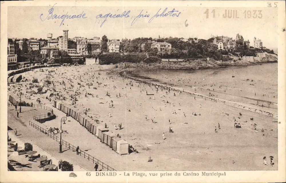 Dinard - Die Bucht, Aufnahme vom Stadttheater — 65 — veröffentlicht von der Elsässischen Gesellschaft für Pioniermechanische Künste, Straßburg - Vorderseite