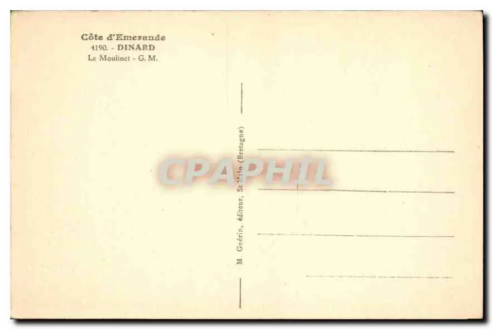 Castelo sobre falésia — Costa da Esmeralda — Morice - Verso
