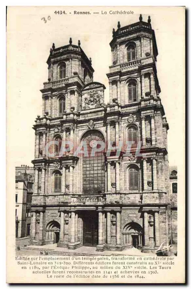 Rennes — A Catedral — Editor Laurent, n° 4434 - Frente
