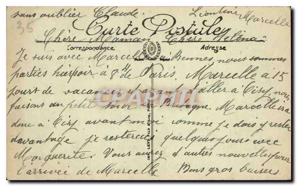 Rennes — A Catedral — LL. — N° 134 - Verso