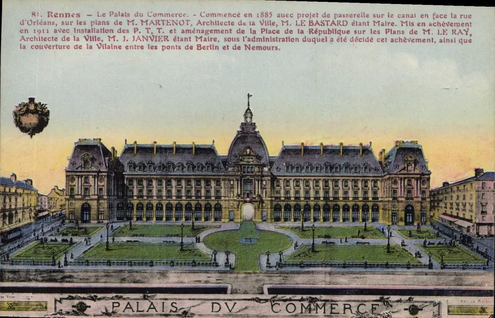 Rennes — O Palácio do Comércio — Editor VV. La Marche, n°81 - Frente