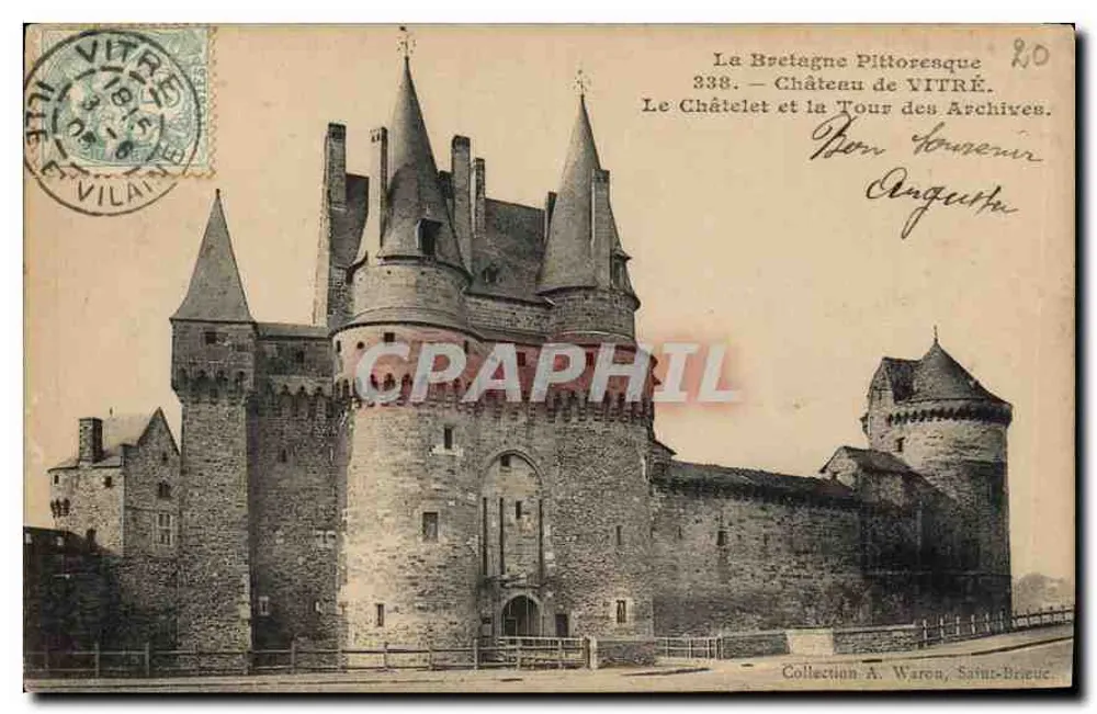 Schloss Vitré — Le Châtelet und die Turm der Archive — Sammlung A. Waron, Saint-Brieuc - Vorderseite