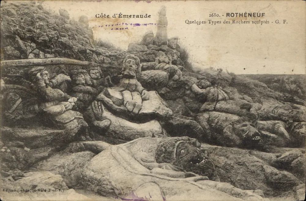 Côte d'Émeraude — Einige Typen der geschnitzten Felsen — ROTHÉNEUF, G. F. Nr. 2680 - Vorderseite