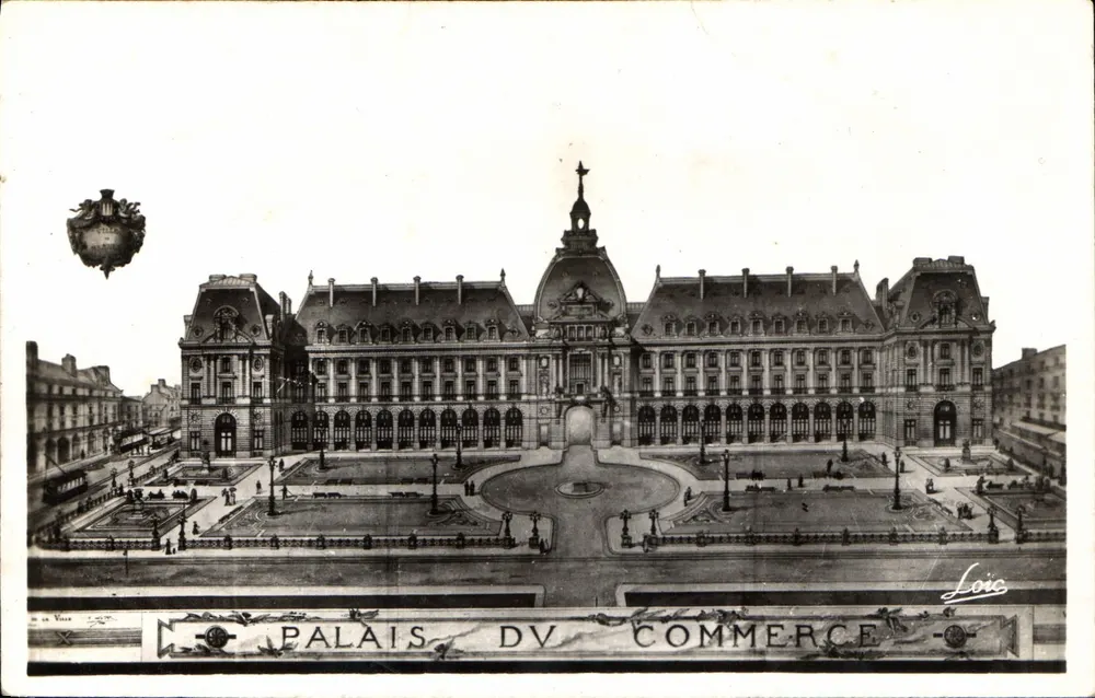 Palácio do Comércio — Rennes — editor Laurent, n° 4418 - Frente