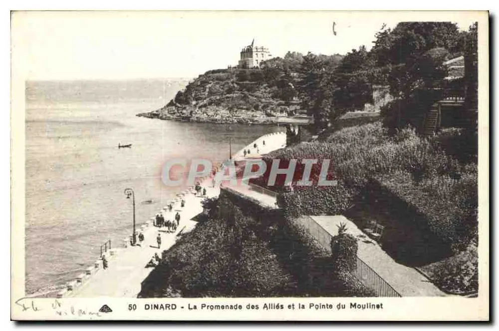 Dinard - Ansicht der Promenade des Alliés und der Pointe du Moulinet — C° des Arts Photomécaniques, Strasbourg-Schiltigheim, n°50 - Vorderseite