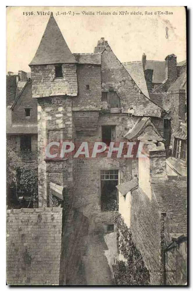 Vitré (Ille-et-Vilaine) — Velha Casa do Século XIV, Rue d'En-Bas - Frente