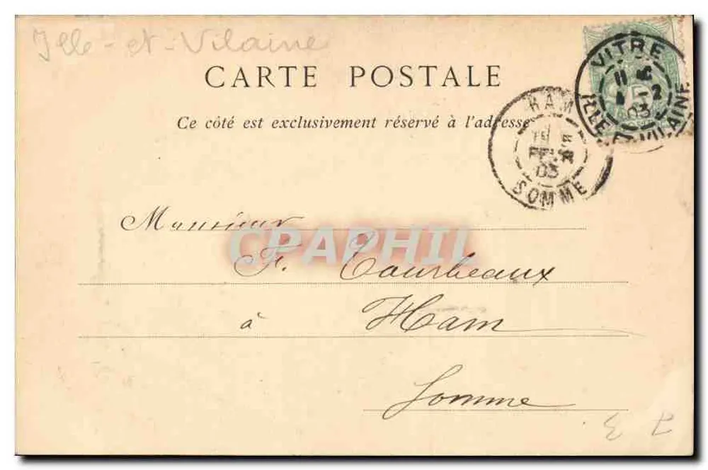 Vitré — Externe Bank des Kirchengebäudes Notre-Dame — Collections ND Phot. - Rückseite
