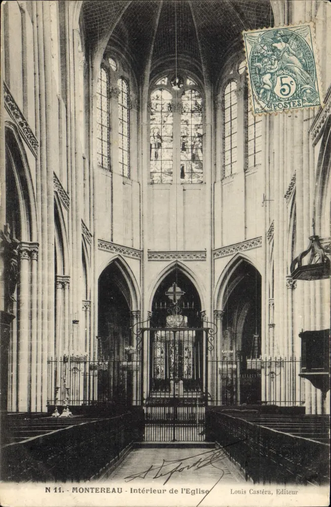 Montereau — Interior da Igreja — Louis Castéra, Editor, N°11 - Frente