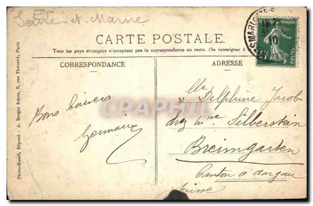 Marlotte - Le Murgér — Plateau de la Mare aux Fées — Passegué, Friseur - Rückseite