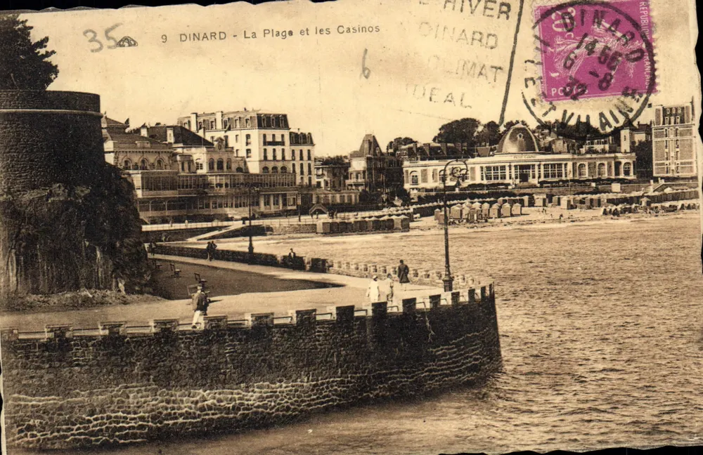 Dinard - A Praia e os Casinos — editor C. Anselme des Arts, Strasbourg, n°9 - Frente