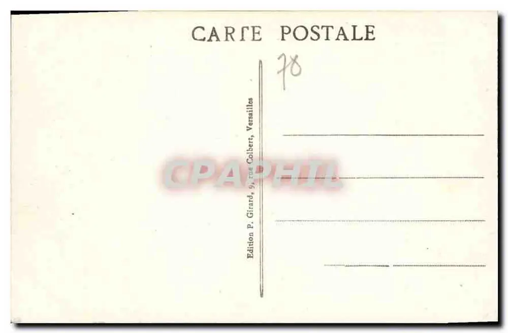 Versailles — Panorama des Schlosses und der Gärten — Ausgabe P. Girard, Versailles - Rückseite